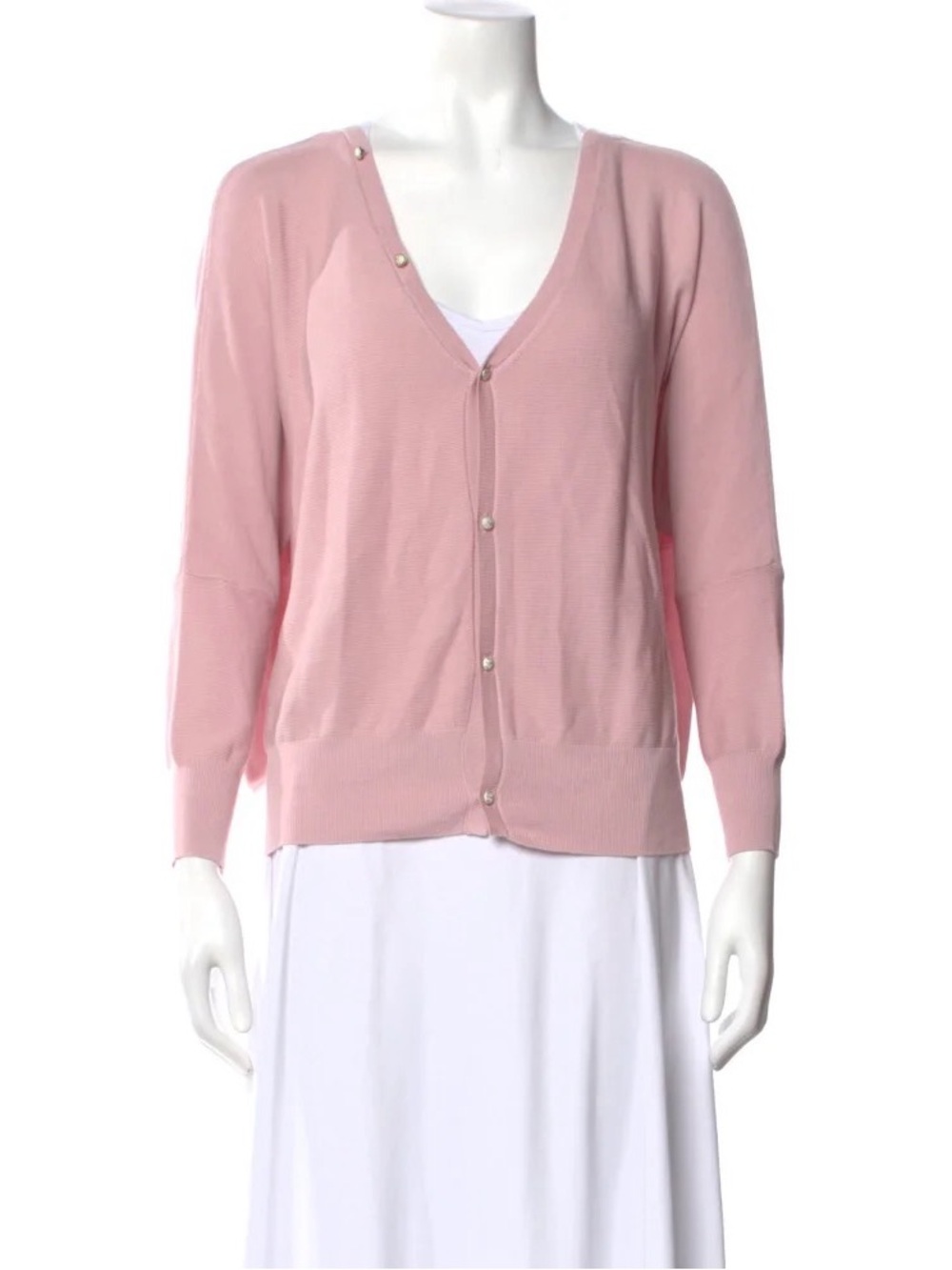 ba&sh Light Pink V-Neck Button Reversible Cardigan Sweater - Women